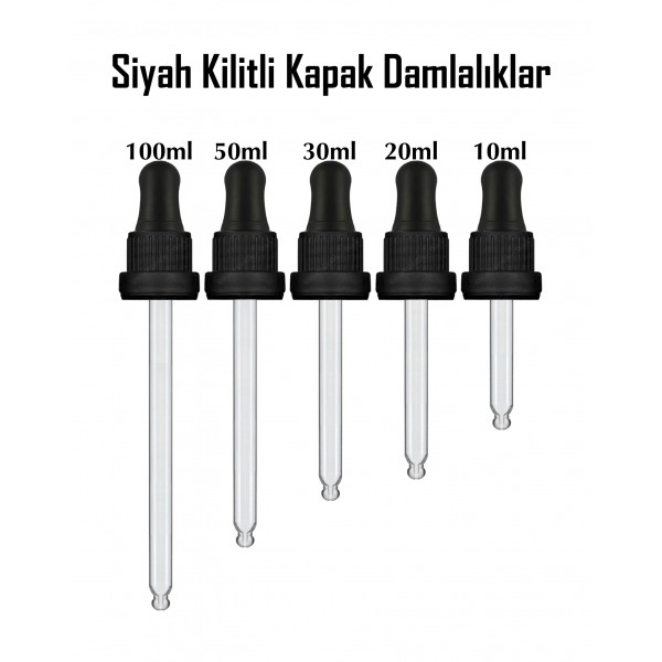 Cam damlalık Siyah-Siyah 10ml