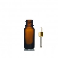 5ml kahverengi Cam damlalıklı Gold kapak Beyaz Emzik