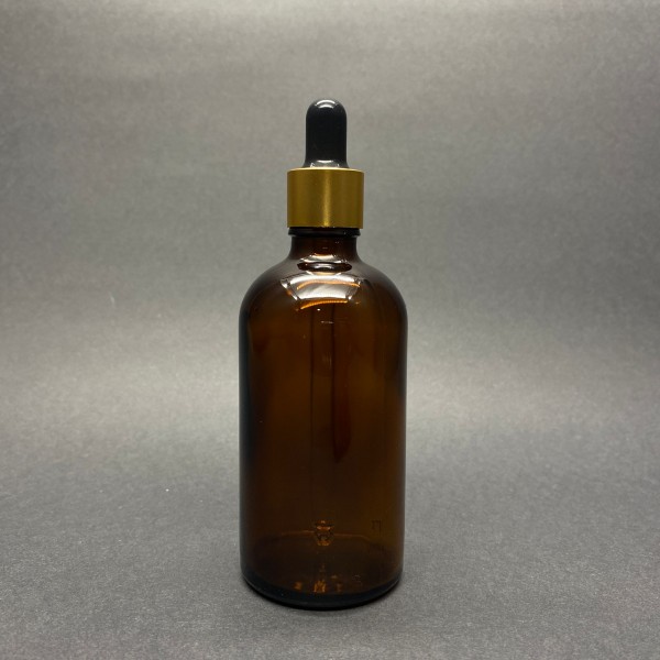 100ml kahverengi Cam Damlalıklı Gold kapak Siyah Emzik