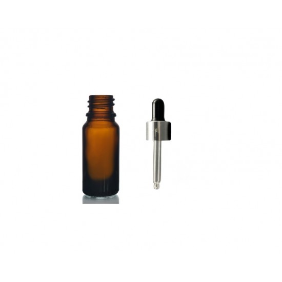 10ml kahverengi Cam Damlalıklı Gümüş kapak Siyah Emzik