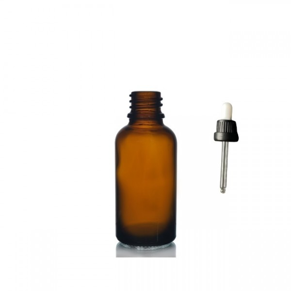 30ml kahverengi Cam Damlalıklı Siyah  kapak Beyaz Emzik