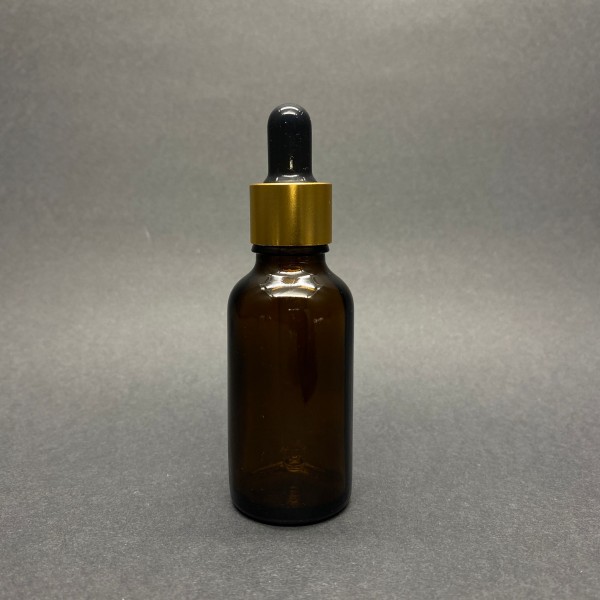 30ml kahverengi Cam Damlalıklı Gold kapak Siyah Emzik