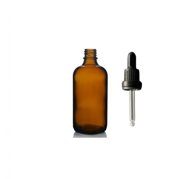 100ml kahverengi Cam Damlalıklı Siyah kapak Siyah Emzik