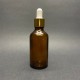 50ml kahverengi Cam damlalıklı Gold kapak Beyaz Emzik
