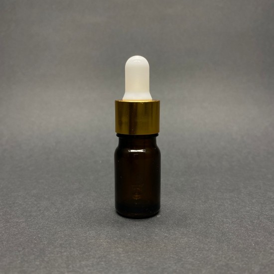 5ml kahverengi Cam damlalıklı Gold kapak Beyaz Emzik
