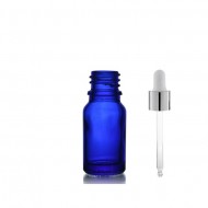 10ml Mavi Cam Damlalıklı Gümüş kapak BeyazEmzik