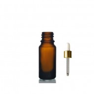 10ml kahverengi Cam damlalıklı Gold kapak Beyaz Emzik