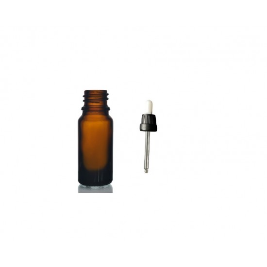 10ml kahverengi Cam Damlalıklı Siyah  kapak Beyaz Emzik