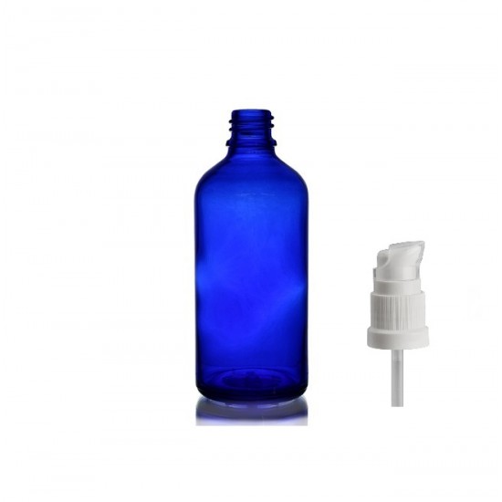 50ml Mavi Şişe Serum Pompalı Beyaz Renk