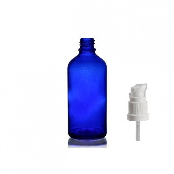50ml Mavi Şişe Serum Pompalı Beyaz Renk