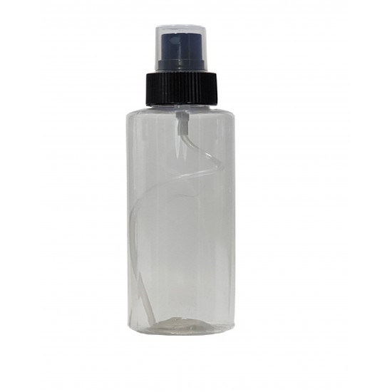 250ml Şeffaf Plastik Pet Şişe Siyah sprey Başlıklı