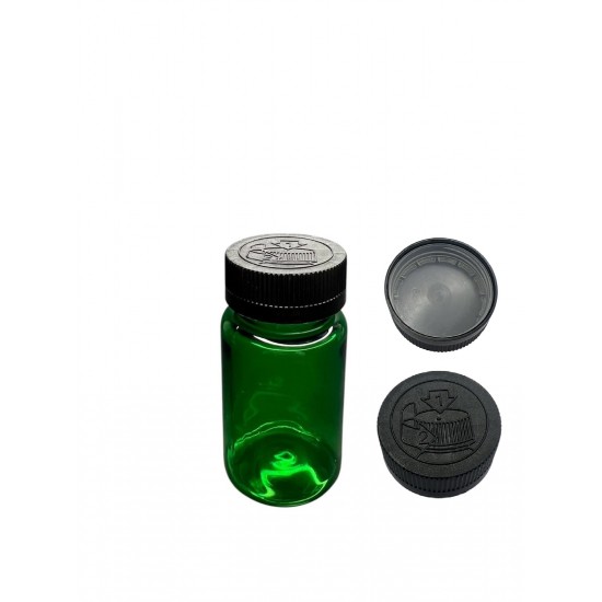 100 ML YEŞİL TABLET ŞİŞESİ - COCUK EMNİYETLİ KAPAK SİYAH 1 KOLİ 650 ADET