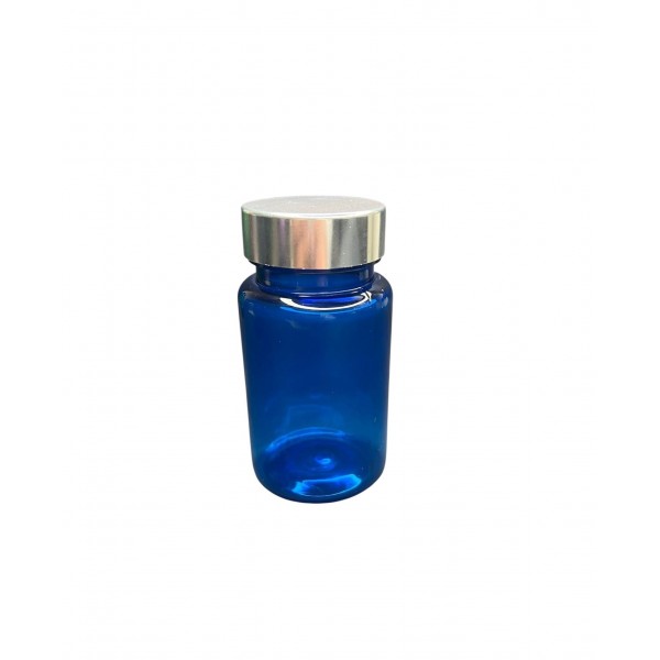 100 ML MAVİ TABLET ŞİŞESİ - GÜMÜŞ KAPAK 1 KOLİ 650 ADET