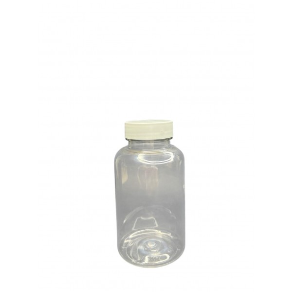 200 ML ŞEFFAF TABLET ŞİŞESİ - BEYAZ KAPAK 1 KOLİ 400 ADET