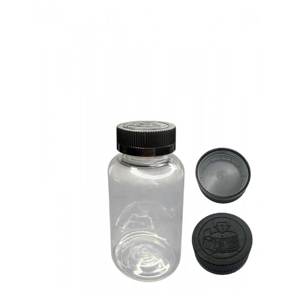200 ML ŞEFFAF TABLET ŞİŞESİ - COCUK EMNİYETLİ KAPAK ŞEFFAF 1 KOLİ 400 ADET