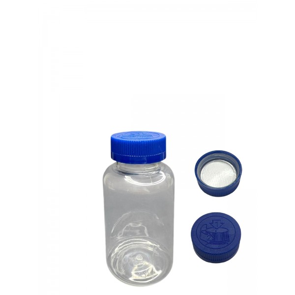 200 ML ŞEFFAF TABLET ŞİŞESİ - COCUK EMNİYETLİ MAVİ KAPAK 1 KOLİ 400 ADET