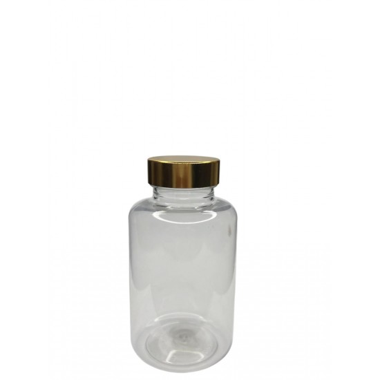 250 ML ŞEFFAF TABLET ŞİŞESİ - GOLD KAPAK 1KOLİ 200 ADET