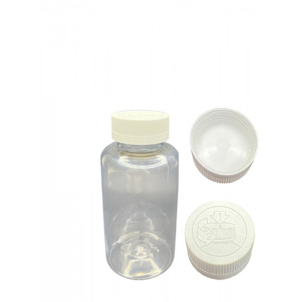300 ML ŞEFFAF TABLET ŞİŞESİ - COCUK EMNİYETLİ BEYAZ KAPAK 1KOLİ 280 ADET