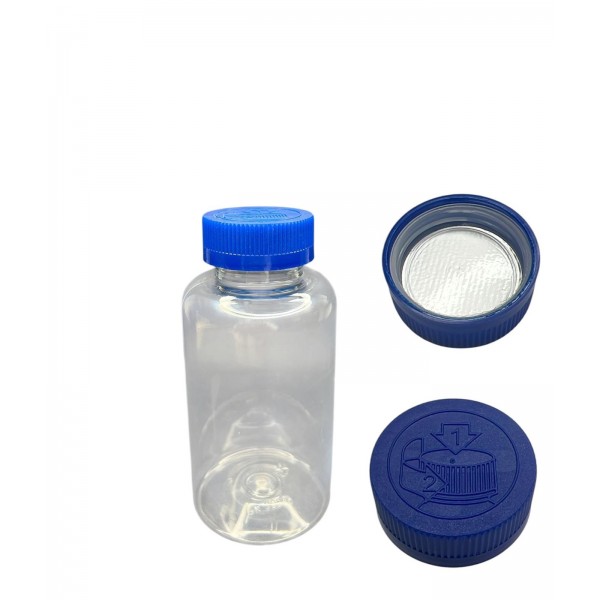 300 ML ŞEFFAF TABLET ŞİŞESİ - COCUK EMNİYETLİ MAVİ KAPAK 1KOLİ 280 ADET