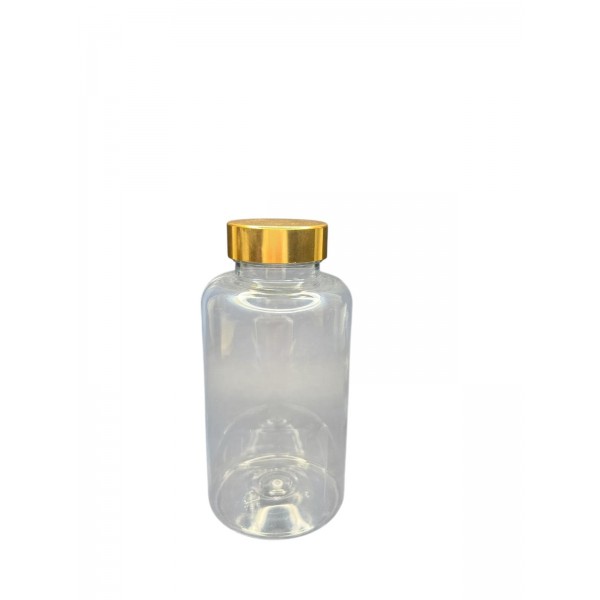 300 ML ŞEFFAF TABLET ŞİŞESİ - GOLD KAPAK 1KOLİ 280 ADET
