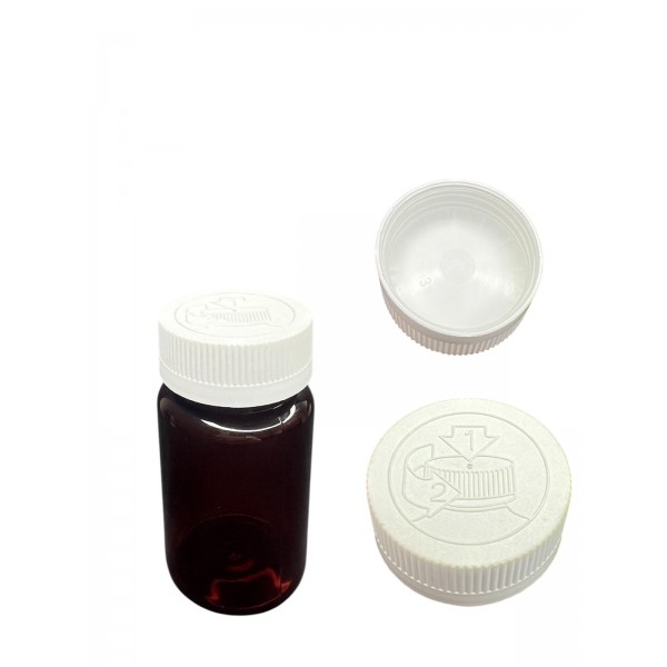 75 ML KAHVERENGİ TABLET ŞİŞESİ - COCUK EMNİYETLİ BEYAZ KAPAK 1KOLİ (800 adet)