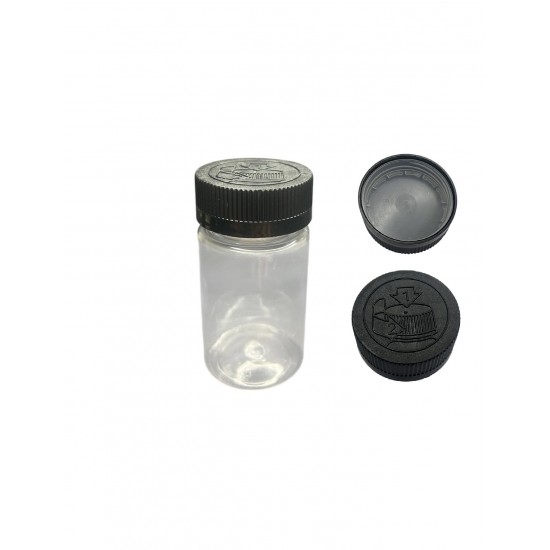 90 ML ŞEFFAF TABLET ŞİŞESİ - COCUK EMNİYETLİ KAPAK SİYAH  1KOLİ (800 adet)